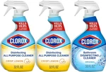 3-PACK Clorox Disinfecting All-purpose Bathroom Cleaner Spray Bottle Bleach Free. Fixed Price $18.99.