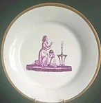 Antique 19TH C. English Regency Porcelain Plate/dish Adam Buck Puce Purple 1810. Fixed Price $165.00.