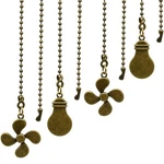 Ceiling Fan Pull Chain Set - 4 Piece Bulb And Pattern Extension Pendant, .... Fixed Price $16.80.