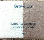 Grove Co. Walnut & Cellulose Scrubber Sponge 2 Pack Brown White Plant Based New. Fixed Price $8.49.