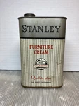 Vintage Stanley Furniture Cream 1 Quart Can Empty Of Contents For Display Only. Fixed Price $17.95.