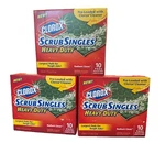Lot Of 3 Clorox Scrub Singles Heavy Duty Pads 10CT Box Radiant Clean Red Largest. Fixed Price $72.00.