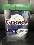 Cascade Platinum Oxi Dishwasher Pods 62 Count Powerful Cleaning Stain Fighter. Fixed Price $25.99.
