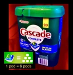 90CT Cascade Complete Dawn Grease Fight Dishwasher Detergent Packs Fresh Scent. Fixed Price $19.99.