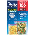 Ziploc Slider Storage Bags Variety Pack (quart 96 Ct., Gallon 70 Ct.). Fixed Price $72.49.