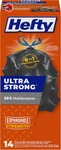Hefty Strong Large Trash Bags, Black, 30 Gallon, 14 Count. Fixed Price $9.59.