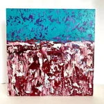 Snow Day Original Art Handmade Oil Cold Wax Painting On Wood Panel 12X12IN. Fixed Price $189.00.