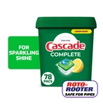 Cascade Complete Dishwasher Detergent Pods Lemon Scent 78 Count. Fixed Price $27.90.