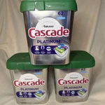 Cascade Platinum Dishwasher Pods, Actionpacs, Fresh Scent, 186 Total. Fixed Price $64.99.
