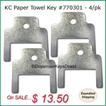 Kimberly Clark #770301 - Paper Towel & Toilet Tissue Dispenser Key (4/PK.). Fixed Price $13.50.