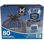 Member's Mark Heavy Duty 55-GALLON Drum Liner Trash Bags (80 Ct). Fixed Price $38.99.