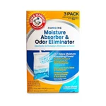 (3-PACK) 16 Oz. Moisture Absorber Odor Eliminator Hanging Bags Arm And Hammer. Fixed Price $16.89.