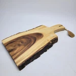 Cutting Board Wood Acacia Brown Live Edge New 8X15 Handle Kitchen Party. Fixed Price $17.99.
