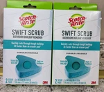 Pkgs 3M Scotch-brite Swift Scrub Bathroom Buildup Remover Pads 2CT X 4.5". Fixed Price $7.52.