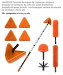 Laanpole 26FT Extendable Microfiber Duster Kit Orange For Ceiling, Wall, Window. Fixed Price $25.00.