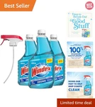Streak-free Blue Window Cleaner 3 Bottles, Easy Refill With Trigger. Fixed Price $45.59.