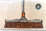 Cleanhome Push Broom JX-21-AL Outdoor Stiff Bristles Long Handle Orange Gray New. Fixed Price $30.99.