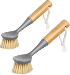Mr.siga Dish Brush With Bamboo Handle Built-in Scraper, Scrub For Pans, Po. Fixed Price $14.40.