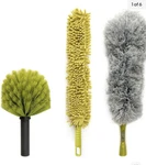 Docapole Dusting Attachments, 3 Piece Kit Cobweb, Microfiber Feather, And Fan. Fixed Price $40.00.