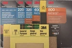 3M Sandpaper Auto Boat Shop Home 9"X11", 3-5 Sheets/pk Select: 'dryorwet'. Fixed Price $8.99.