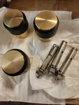 3 Pack Floor Door Stopper Solid Stainless Steel Heavy Duty W/ Rubber Bumper Gold. Fixed Price $19.00.