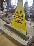 31" Yellow Pop-up Safety Cone With Storage Tube Janitor Restaurant Caution Flag. Fixed Price $15.00.