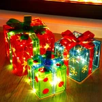 Set Of 3 Lighted Gift Boxes Christmas Decorations, Snowflake Star Up Prese. Fixed Price $45.99.