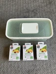 Oxo Good Grips Greensaver Produce Storage 5.0 Qt (nwob) & 3 Refill 4-PACKS (nib). Fixed Price $39.00.