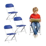 Kids Folding Chairs Black Plastic 4-PACK Stackable Kindergarten Preschool Child. Fixed Price $99.99.