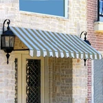 Awntech 3-FEET Dallas Retro Window/entry Awning, 24 By 42-INCH, Linen/white. Fixed Price $119.95.