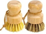 Aisuly Bamboo Dish Brush Set, 2 Pcs Wooden Scrubber PALM+1P Sisal. Fixed Price $12.50.