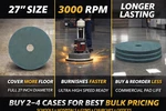 3M Aqua Burnishing Floor Pads 27" Uhs 5/CASE Commercial 310027. Fixed Price $114.95.