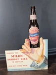 Milan Draught Beer Brewing Store Display Sign Spring Water Hand Cardboard.... Fixed Price $227.49.