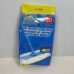 Scrub Buddies Wet Sweeper Refill Cloths 20 Ct Swiffer 8" X 11.5". Fixed Price $7.99.