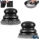 Cast Iron Chainmail Scrubber & Plastic Scraper Kitchen Cleaning Set Durable Tool. Fixed Price $24.30.
